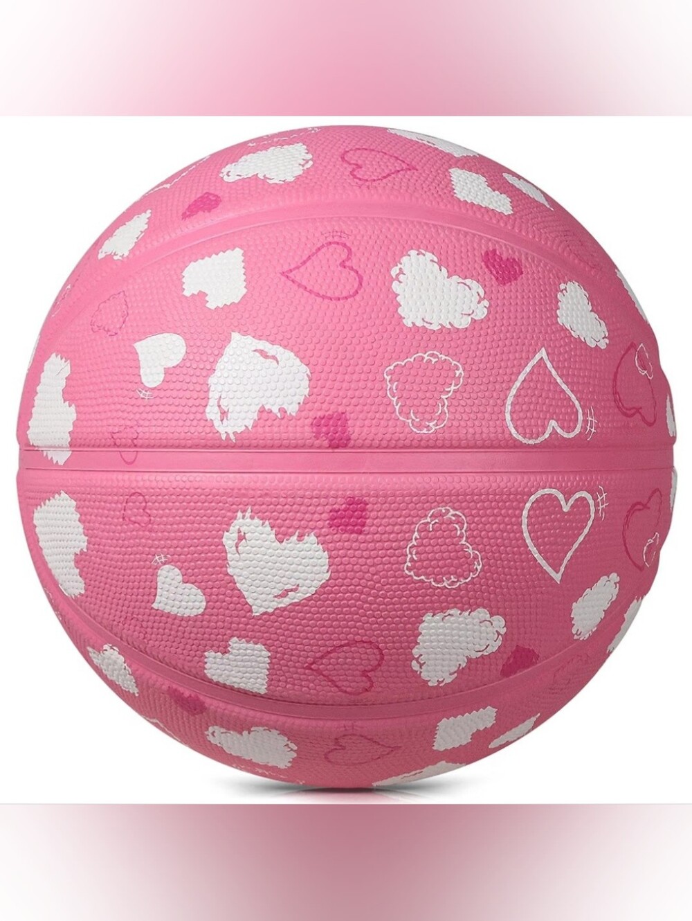 Kids Pink Heart One-Piece Play Basketball